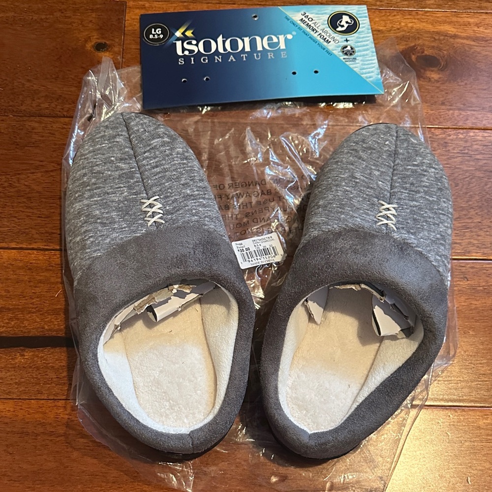 Women’s Isotoner Signature Charcoal Slippers 8.5-9 - Picture 5 of 7
